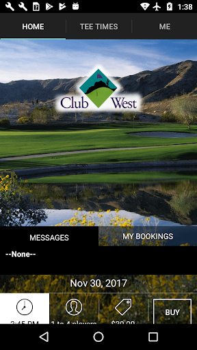 Android application Club West Golf Club Tee Times screenshort
