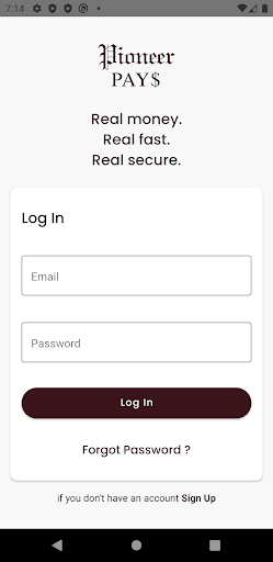 Android application Pioneer Pay screenshort