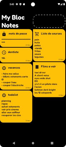Android application SquareNotes screenshort
