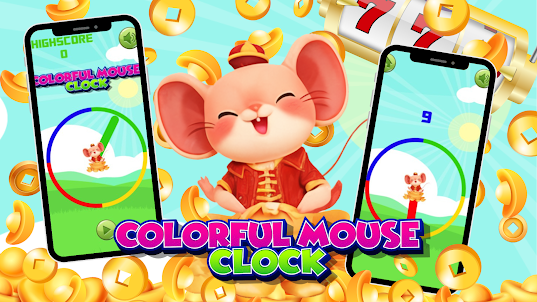 Relógio de mouse colorido