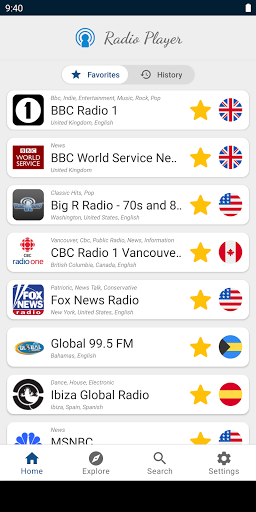 Android application Radio Player screenshort