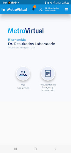Android application Metrovirtual Médicos screenshort