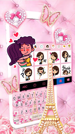 Pink Glam Tower Keyboard Backg Screen 3