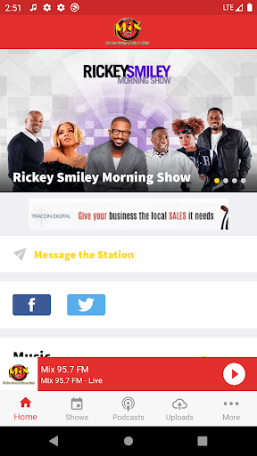 Android application Mix95.7 screenshort