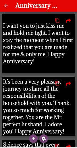 Android application wedding anniversary wishes screenshort
