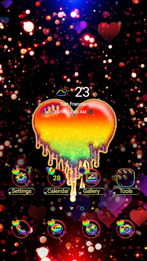 Android application Rainbow Melt Heart - Wallpaper screenshort