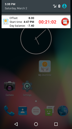 Android application My Overtime - working hours screenshort