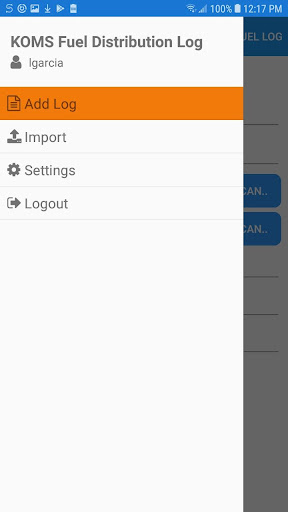 Android application KOMS Fuel Distribution screenshort