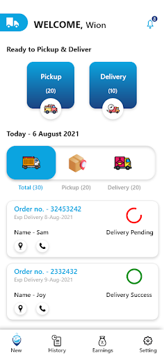 Android application Laveina Delivery screenshort
