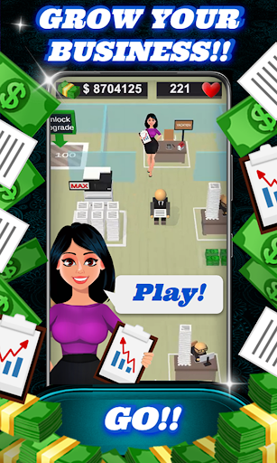 Android application Idle office game. Manager girl screenshort