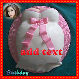 Birthday cake photo frame icon