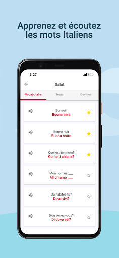 Android application Apprendre Italien screenshort