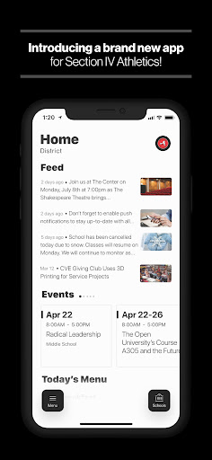 Android application Section IV Athletics screenshort