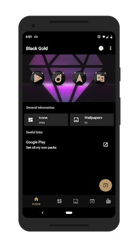 Black Gold Icon Pack Screenshot 1 - AppWisp.com