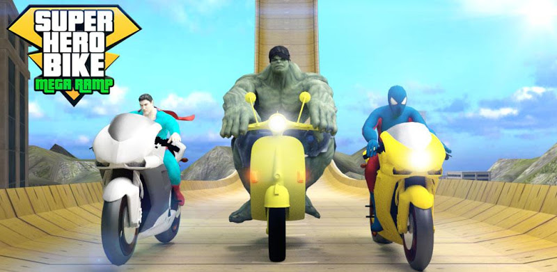 超級英雄巨型坡道 - 摩托車模擬器賽車和速度冒險