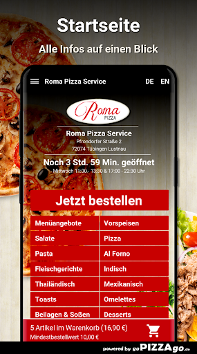 Roma Pizza Service Tübingen Lu Screen 2