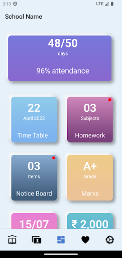 Android application SchoolProSuite Parent screenshort