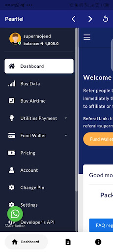 Android application Pearltel screenshort
