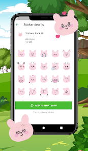 Captura de Pantalla 23 WAStickerApps Conejo Stickers android