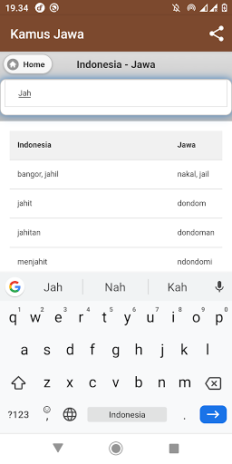 Kamus Bahasa Jawa Screen 3