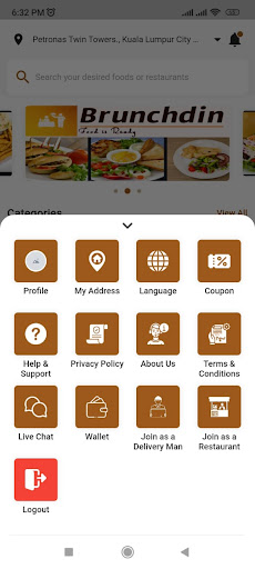 Android application Brunchdin screenshort