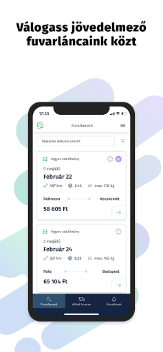 Android application Fuvar - Szállíts velünk screenshort