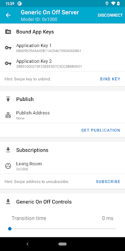 Screenshot of nRF Mesh
