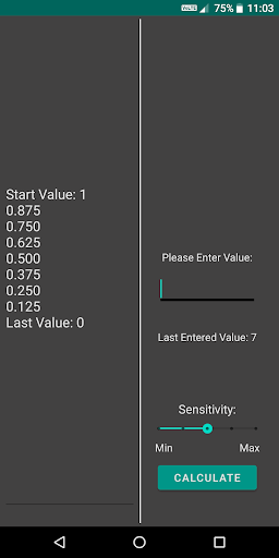 Android application Skin Weight Calculator screenshort