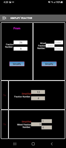 Decimal Fraction Converter Screen 3