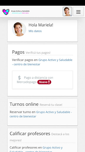 Android application Grupo Activo y Saludable screenshort