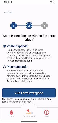 Smartimer Blutspende Screen 3