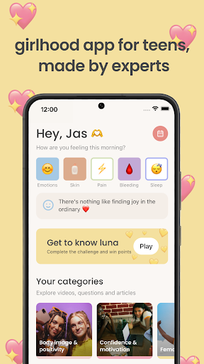 Android application We are luna: ask, track, learn screenshort