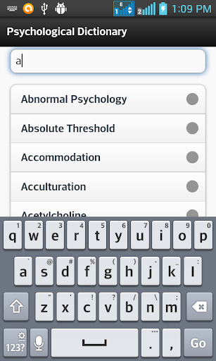 Psychological Dictionary Screen 2