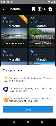 Marathi Language Tests Screen 3