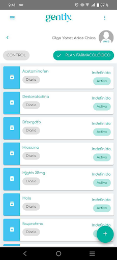 Android application Gently Cuidadores screenshort
