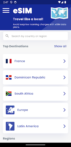 Android application WeReload eSim Mobile Data Plan screenshort