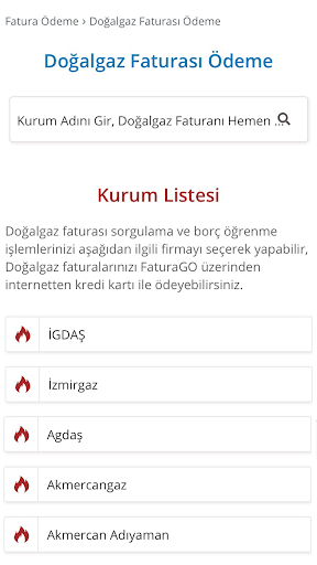Android application Doğalgaz Faturası Ödeme screenshort