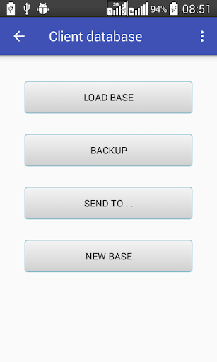 Android application Client database screenshort