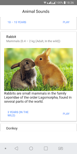 Animal Sounds Screen 2