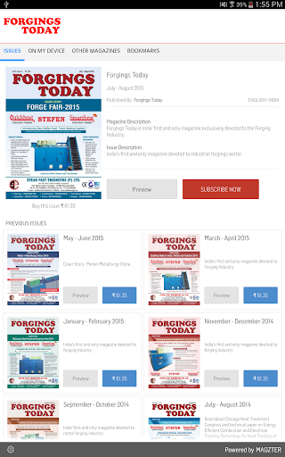 Android application Forgings Today screenshort