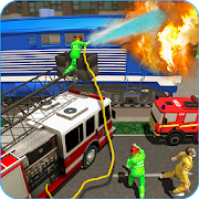 Burning Metro Train-Emergency Fire Engine Driver