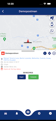 Ubicontrol EC/DC Rastreo GPS Screen 2