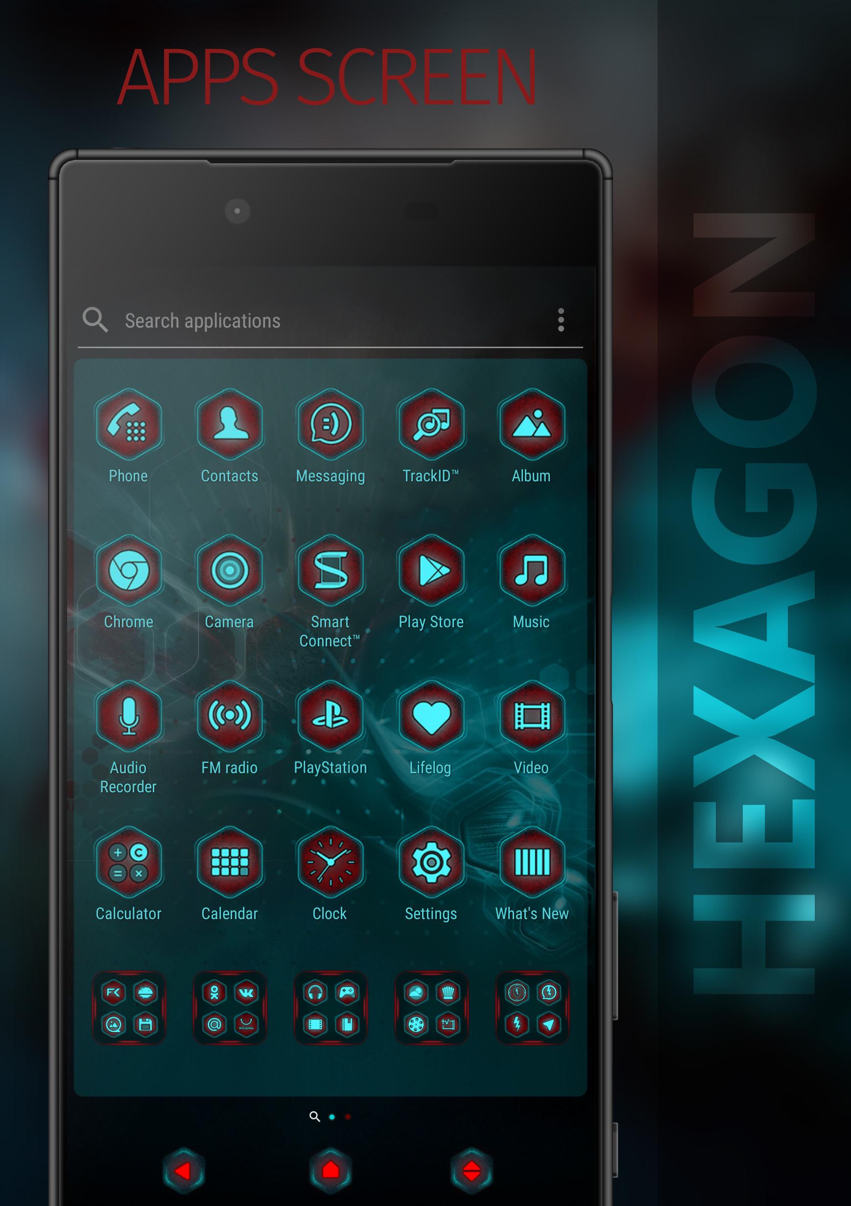 Android application HEXAGON Xperia Theme screenshort