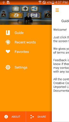 Android application Cryptocurrency Dictionary screenshort