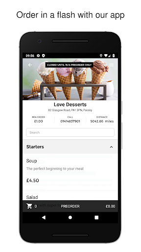 Android application Love Desserts screenshort