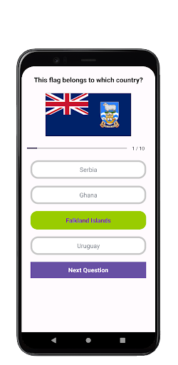 World Flags Quiz Screen 2