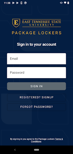 Android application ETSU Package Locker screenshort