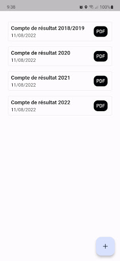 Android application Compte de résultat Générateur screenshort