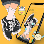 Cover Image of Download Yellow Fashion Shoes Cartoon Theme 1.1.3 APK