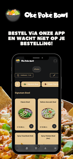 Android application Oké Poké Bowl screenshort